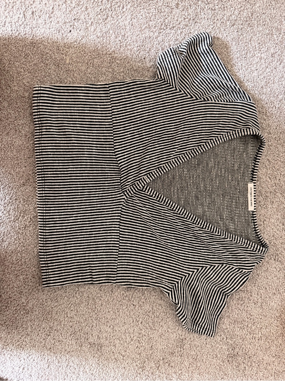 Caution To The Wind Black & White Striped Knit Top